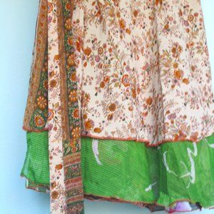 Darn Good Yarn Sari Silk Skirt XL Knee Length #2